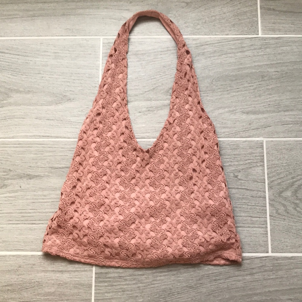 Pink Cropped Halter Top